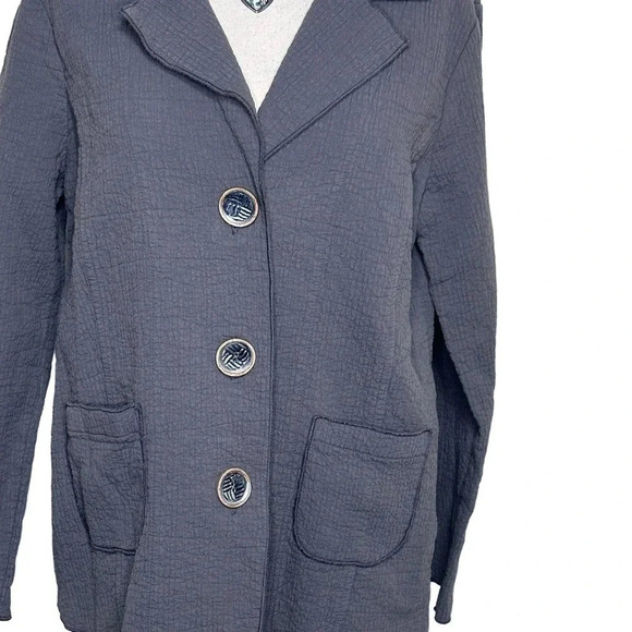 Focus Casual Life M gray‎ preshrunken textured  boho jacket - Picture 2 of 8
